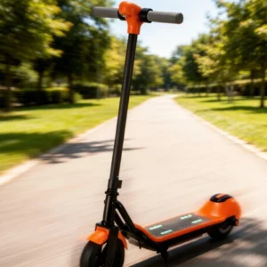 Children's Electric Scooter Anti-Slip Deck Two-Wheel Scooter Kids Rideable 6.5-Inch Road Tire Built-in Lights