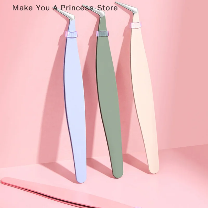 Stainless Steel Eyelash Extension Tweezers Stainless Steel 3D Accurate Clip Eyelashes Tweezers Lash Extensions Tool Makeup Tool - Image 4
