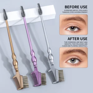 The combination of double headed eyebrow brush and eyelash comb is a tool for rejecting eye black caking for Women Eyes Makeup