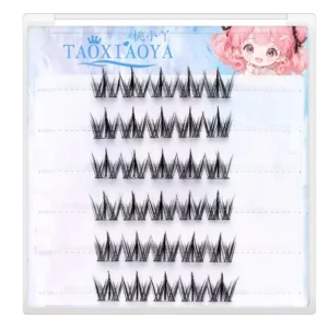 Korean-style girl self-adhesive false eyelashes, daily camera-ready style 6-row collection