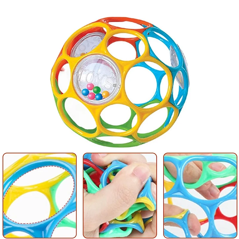 Soft Baby Grasping Ball Rattles with Bell Ball Early Education Educational Sensory Toy Random Color) - Image 4