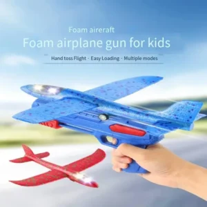 Glowing & Non-Glow Foam Catapult Plane, Outdoor Shooting Toy Gun, Rotating Boomerang Flying Aircraft Model