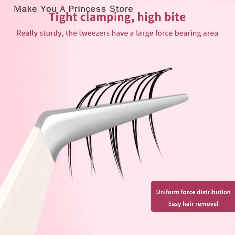Stainless Steel Eyelash Extension Tweezers Stainless Steel 3D Accurate Clip Eyelashes Tweezers Lash Extensions Tool Makeup Tool - Image 3