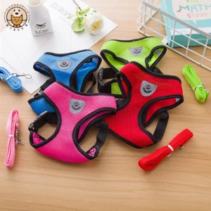 Dog Vest Walking Leash For Puppy Dog Cat Collar Polyester Adjustable Mesh Dog For Small Medium Pet Accessories