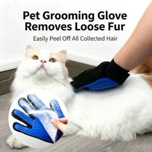 2 In 1 Pet Grooming Glove Brush Hair Remover Massage Comb For Dogs And Cats Efficient Shedding Fur Removal Pet Care Accessory