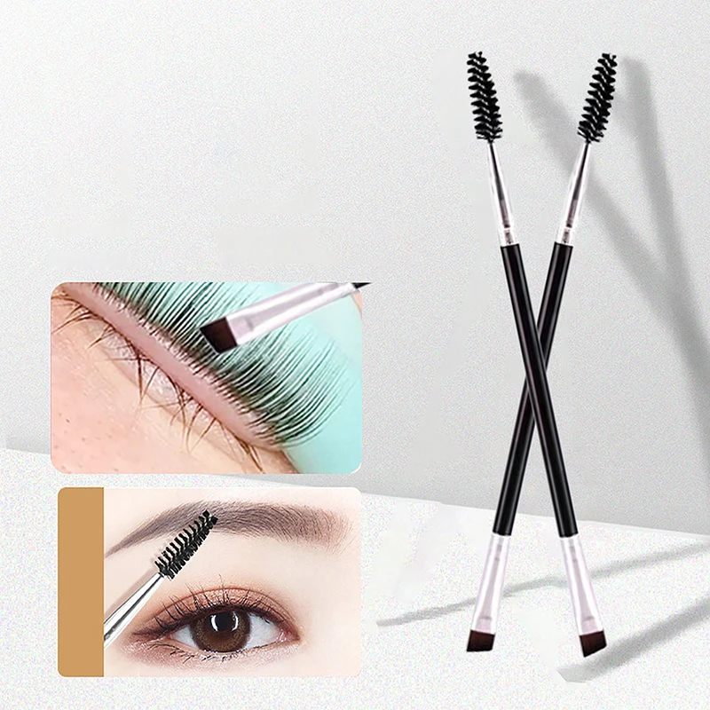 Double-ended Eyebrow Eyeliner Brush For Women Makeup Tools Eyelashes Brush Lash Curl Spiral Brush Angled Brow Powder Brushes