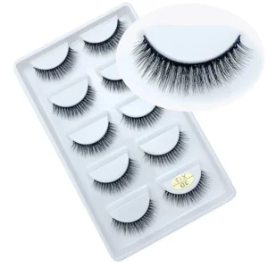 Hot 3DX E Series 5 Pairs Set 3D Mink False Eyelashes Natural Long Faux Mink Lashes for Women