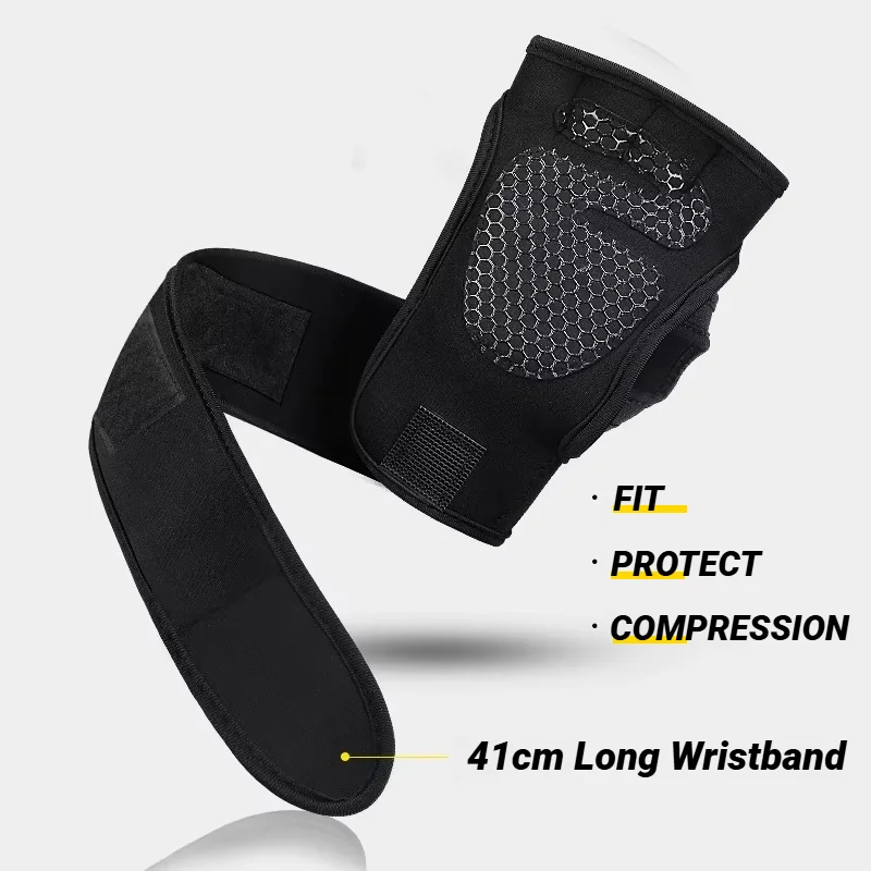1Pair Training Sport Gloves for Men Women Workout Fitness Body Building Weightlifting Gym Hand Wrist Palm Protector Dumbbells Ha - Image 4