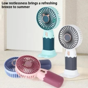 ∶2In1 Mini Electric Fan Outdoor Portable Handheld Usb Rechargeable Cooling Desk Fan With Mobile Phone Stand Function Summer