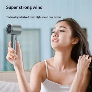 HOMEFISH Portable Handheld Fan USB Rechargeable Bladeless High-Speed Electric Cooling Fan for Personal Use