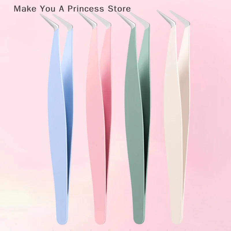Stainless Steel Eyelash Extension Tweezers Stainless Steel 3D Accurate Clip Eyelashes Tweezers Lash Extensions Tool Makeup Tool - Image 5
