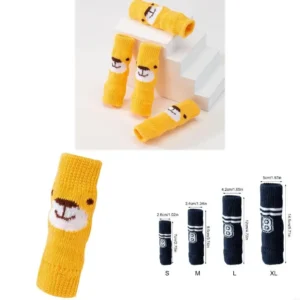 G92C 4 Pcs Dog Socks Knitted Knee Pads Knee Protector for Indoor Wearing Knit Pet Socks Multiple Sizes