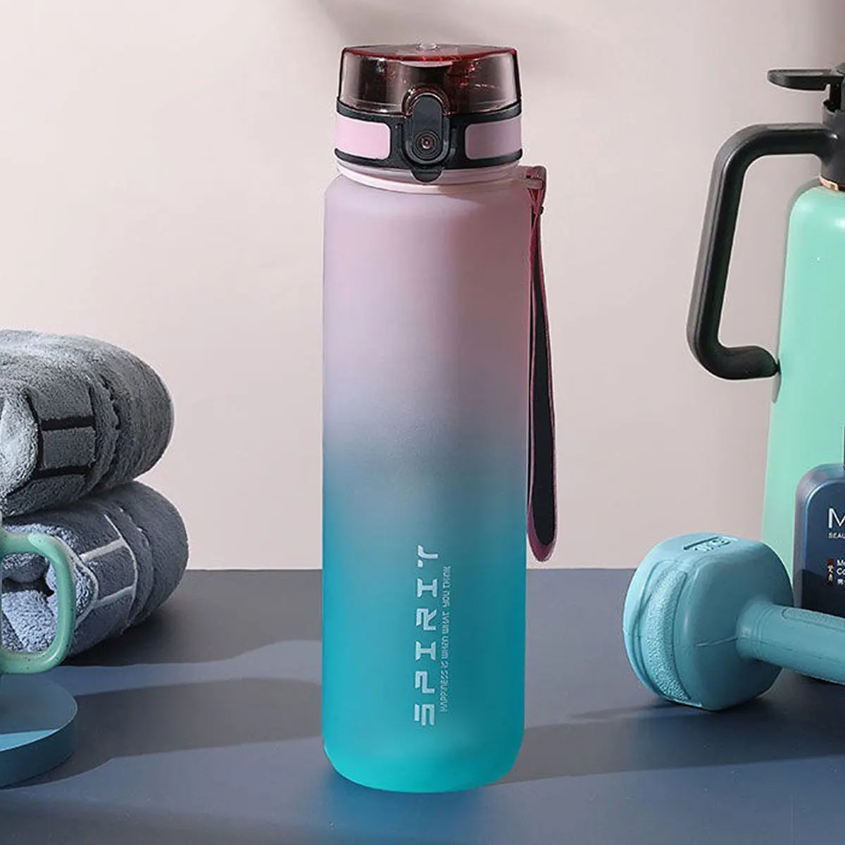 Gradient Water Bottle - 1000ml/600ml/750ml Capacity Outdoor Camping Gym Suitable Holiday Gift Birthday - Image 3