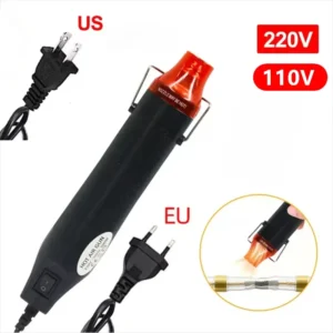 300W Electrical Mini Heat Gun Handheld Hot Air Gun with 300PCS Heat Shrink Butt for DIY Craft Embossing Shrink Wrapping PVC