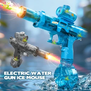 HUIQIBAO New Electric Water Gun with Rapid-Fire Function Children's Water Gun with Flashing Lights Electric Water Gun Toy