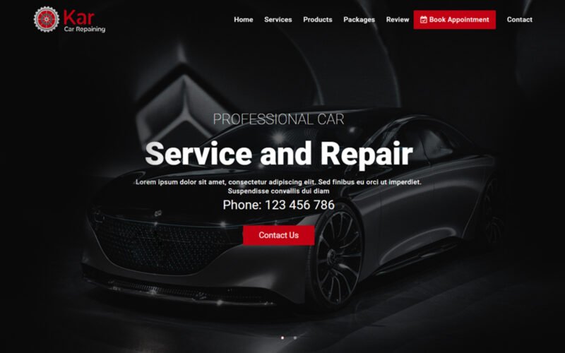 Kar Car Detailing and Auto Repair Website Template