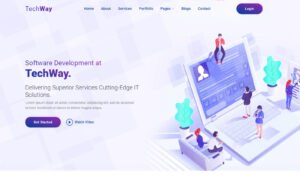 Techway software development website template for IT companies, software agencies and technology businesses